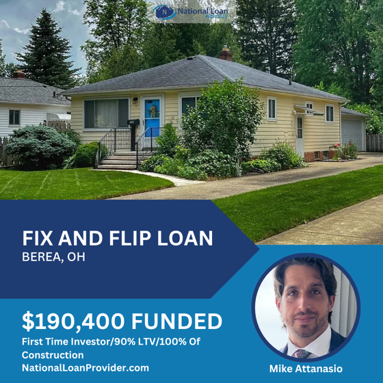Closed real estate investment loan deal funded by National Loan Provider